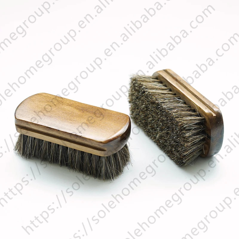 Luxury Horse Hair Shoe Shine Brush Set Large Size PP Material with Luxury Hand Design Long Pig Hair Cleaner for Suede Washing