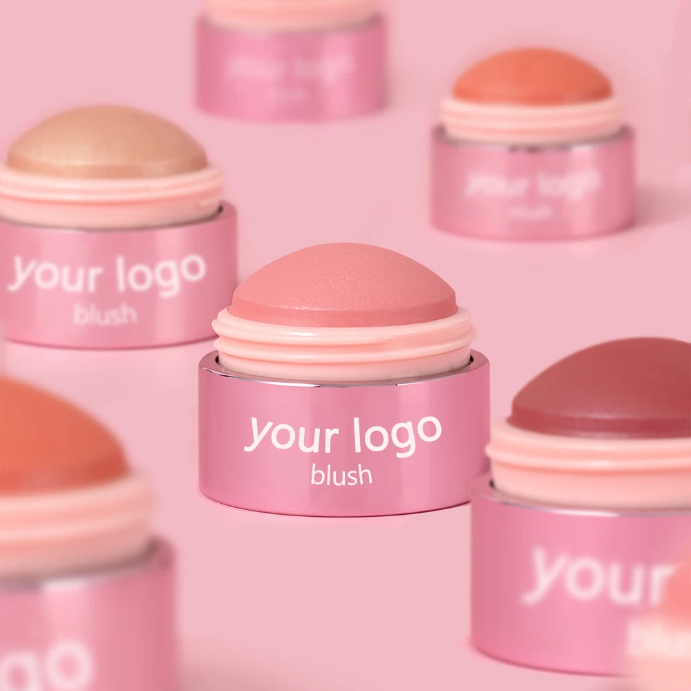 Custom Logo Creamy Glow Cheek Rose Cute Blush Stick Private Label High Quality Makeup Tint Round Blush Balm