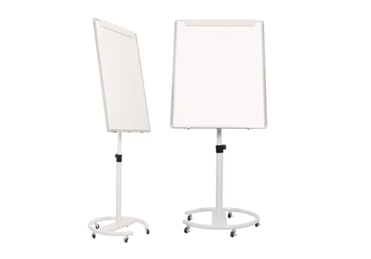 36x24 inches Four Legs Stand Flip Chart Easel Adjustable Height Mobile Dry Erase Board Portable Magnetic Whiteboard on Wheels