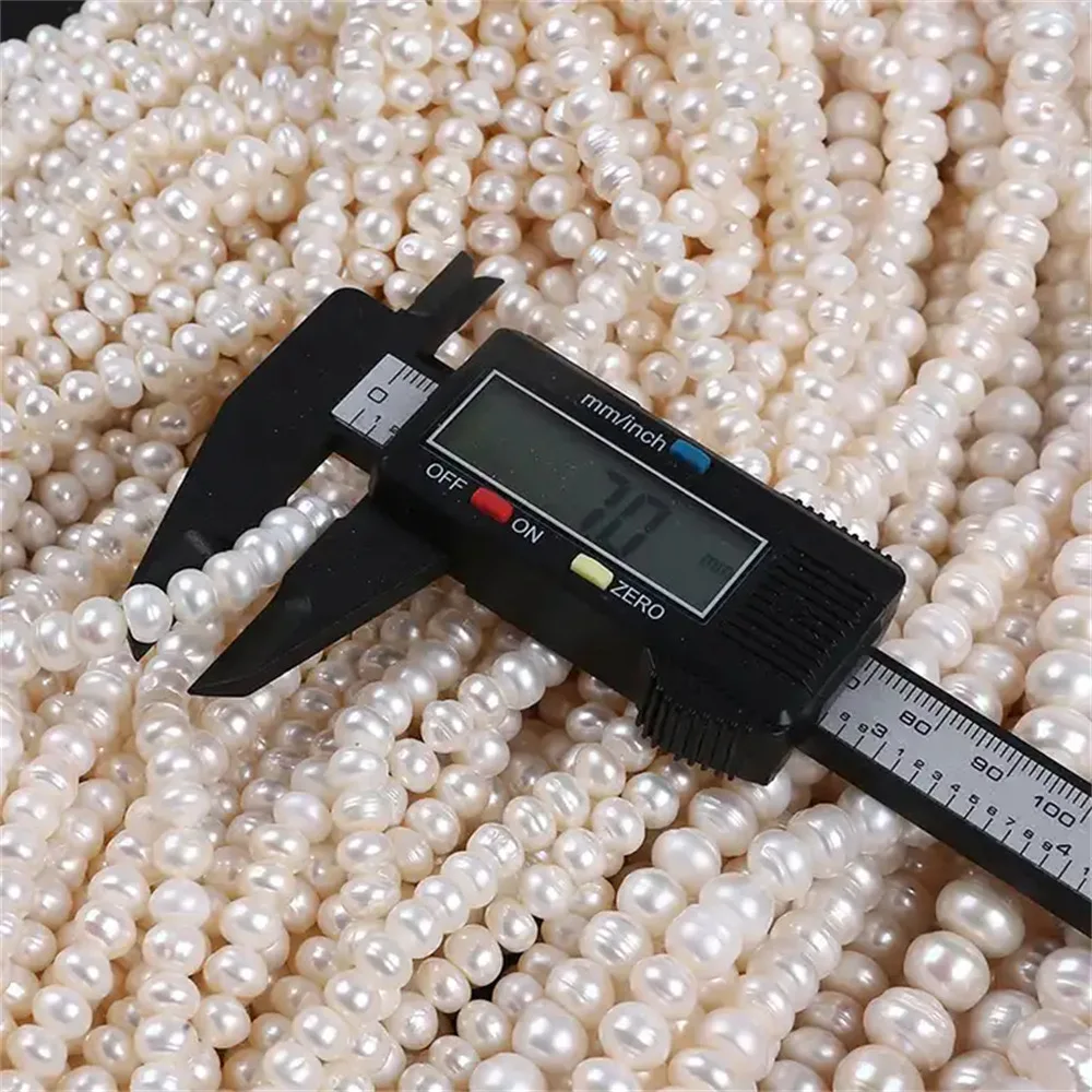 DIY Loose Bead Round 7mm -12mmfresh Water Pearls Natural White Baroque Pearl Real Freshwater