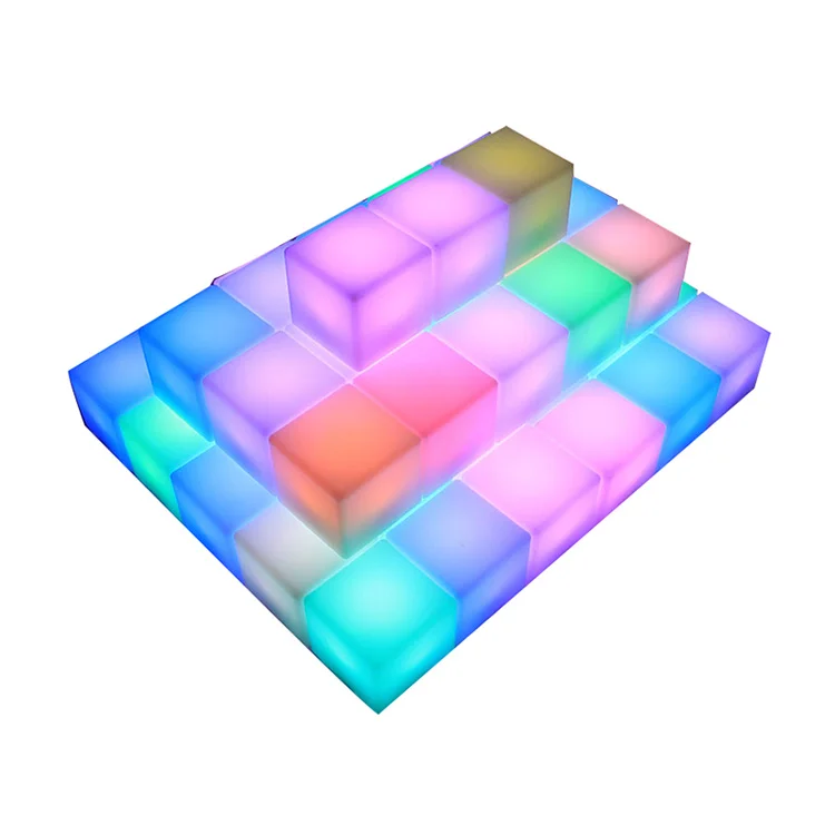 Waterproof Outdoor Nightclub Plastic Rechargeable Rgb Color Changing Garden Sitting Led Cube Seat