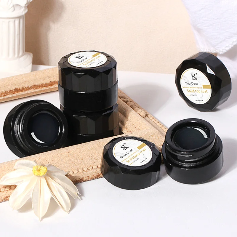 HS Private Label Soak Off Uv Led Nail Gel Solid Pudding Base And Top Coat Gel