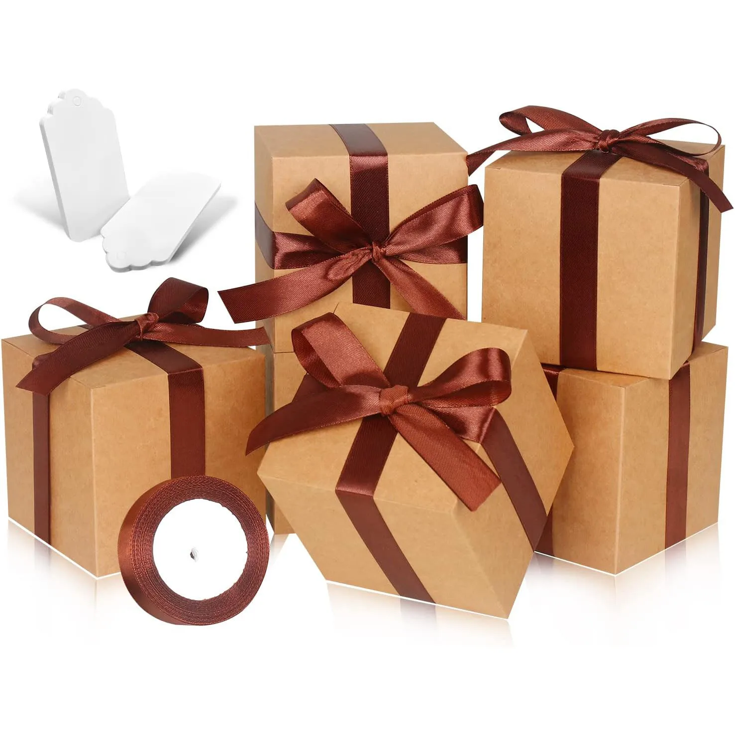 Custom Logo Printed Empty Folding Luxury Brown Paper Case Gift Package Candy Dessert Gift Box With Lid For Baking Decorative