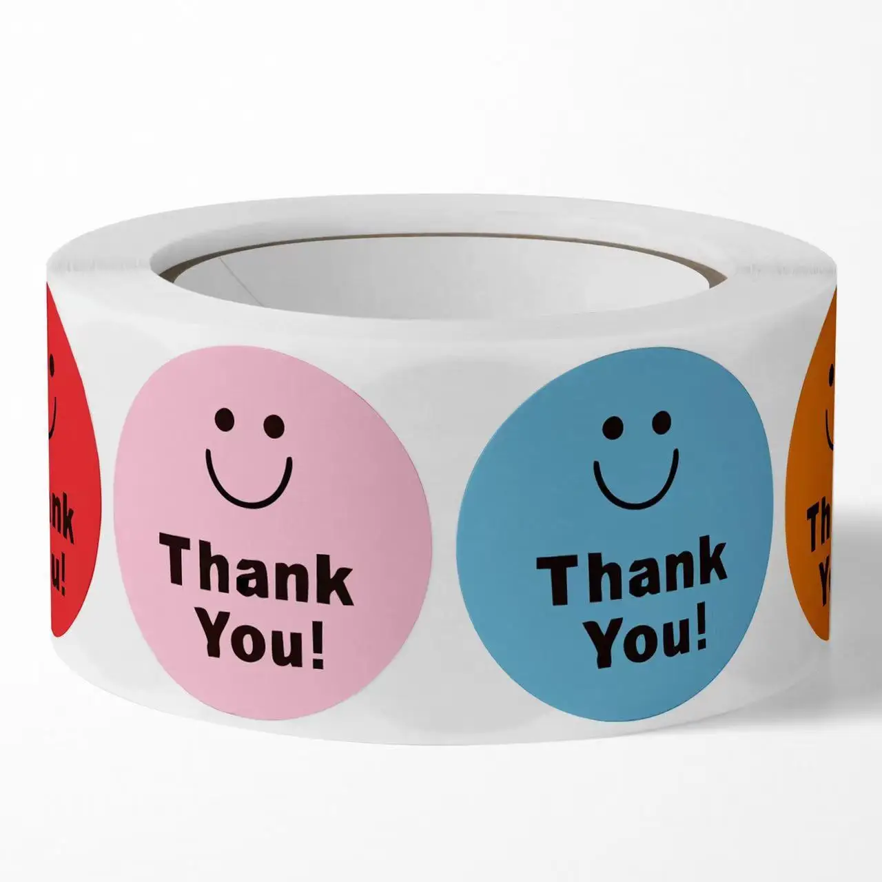 Custom logo Adhesive Label Sticker  Roll Custom gift packaging stickers smile face sticker