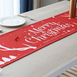 Christmas table runners polyester waterproof Xmas Tree Snowflake deer gnome Plaid Table Runner