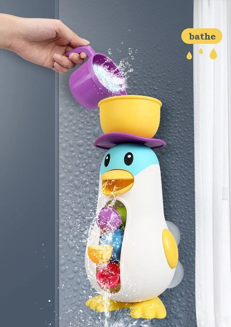 Konig Kids Hot Sell Bath Toy Animal Penguin Bathing Play Spray Water Bathroom Cartoon Baby