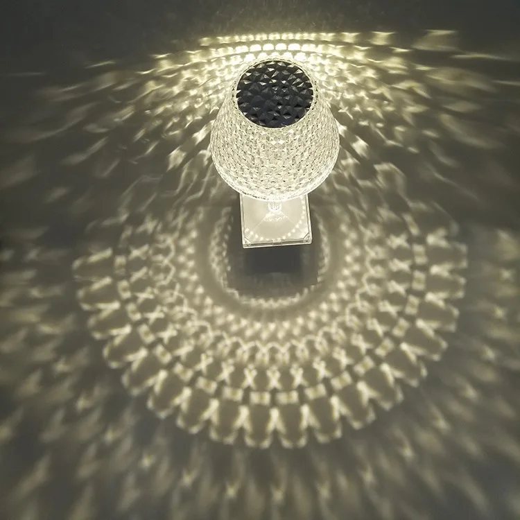 Wireless Battery Crystal Desk Lamp With Touch Home Restaurant Bar Decor Atmosphere Lamp Rechargeable Led Portable Table Light