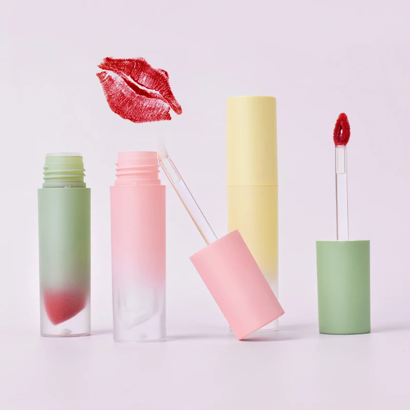 Wholesale Waterproof  Non-stick Vegan Matte Glossy Lipgloss Gradient Lipstick Tube Private Label Liquid Lipstick