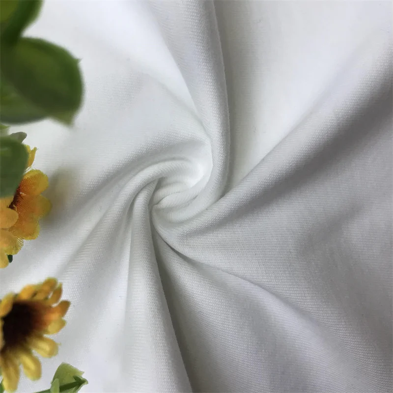 light weight 140gsm 32S/1 100% combed Cotton fabrics single jersey knitted t-shirt fabric textile