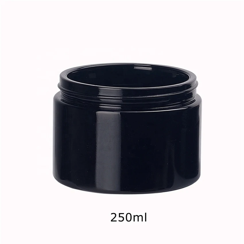 China manufacturer 10ml 15ml 30ml 50ml 60ml 100ml 250ml 500ml matte black uv glass cosmetic violet protection glass jar
