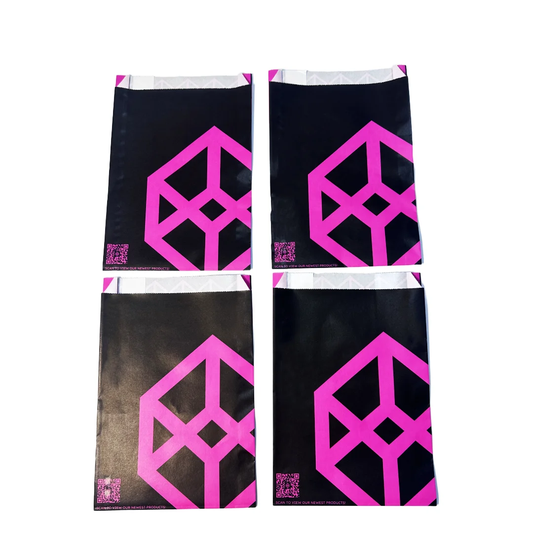 Wholesale logo Grease Resistant Flat Food Wax Packaging for hamburger cookie chips kraft envelopes Paper Bag