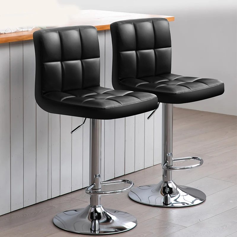 Bar Chair Furniture Restaurant Kitchen Cheap High Counter Metal PU Leather Modern Bar Stools Chairs