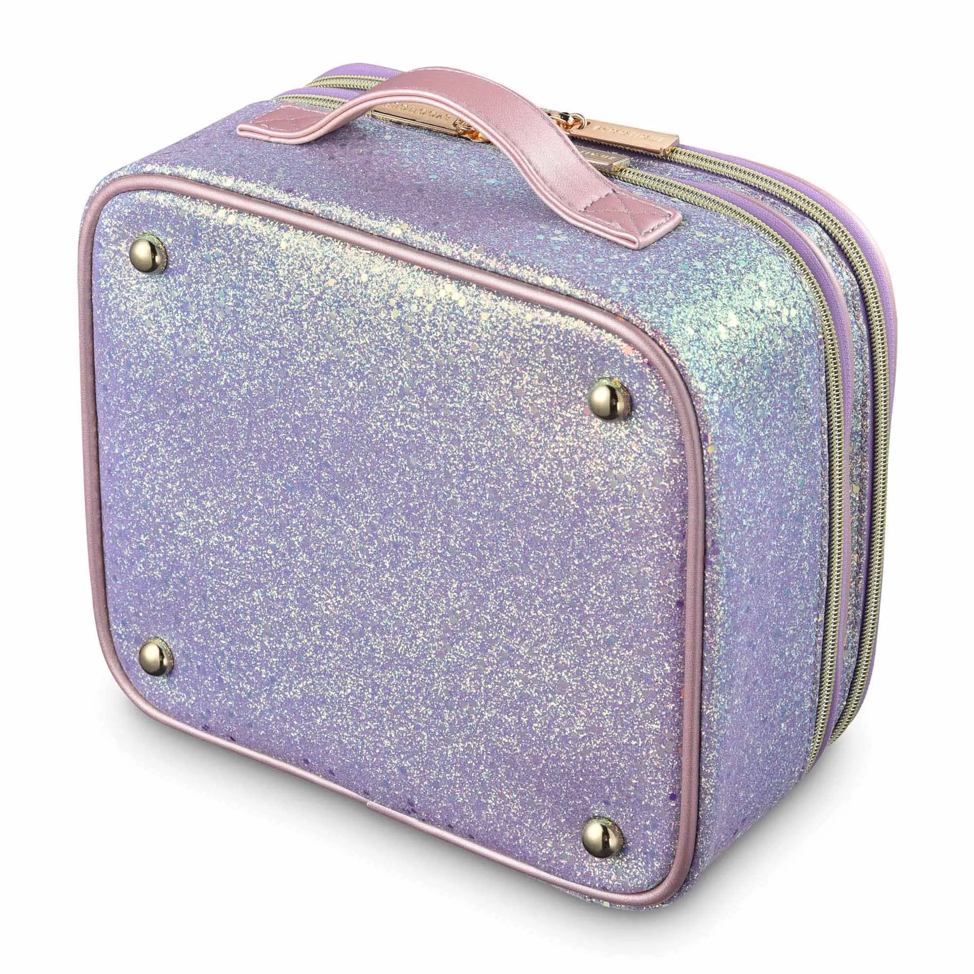 PVC Makeup Bag Cosmetic Bag Organizer Leather Bag with Compartment Travel with Adjustable Dividers PU OEM Fashion Shiny Open