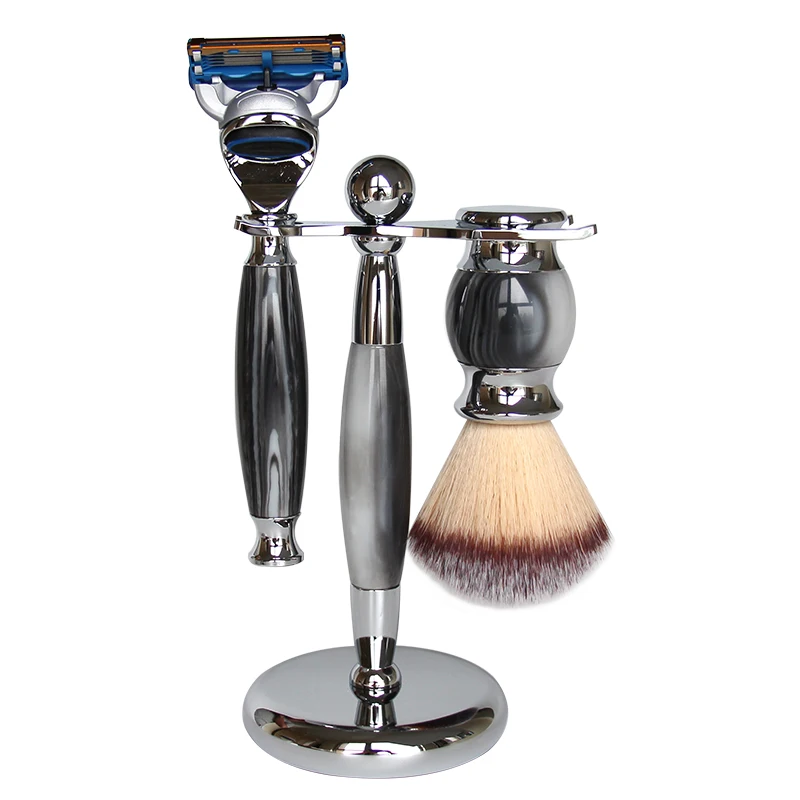 Badger Brush with uber-soft bristles comes with a black handle and chrome base