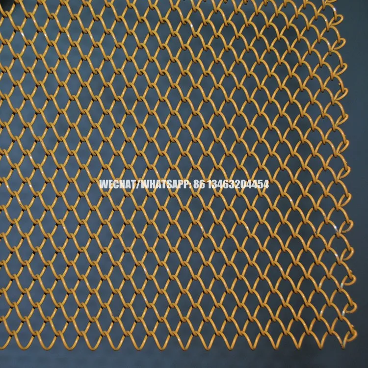 High Strength Architectural Decorative Metal Coil Drapery Mesh Curtains With Custom Color For Room Dividers