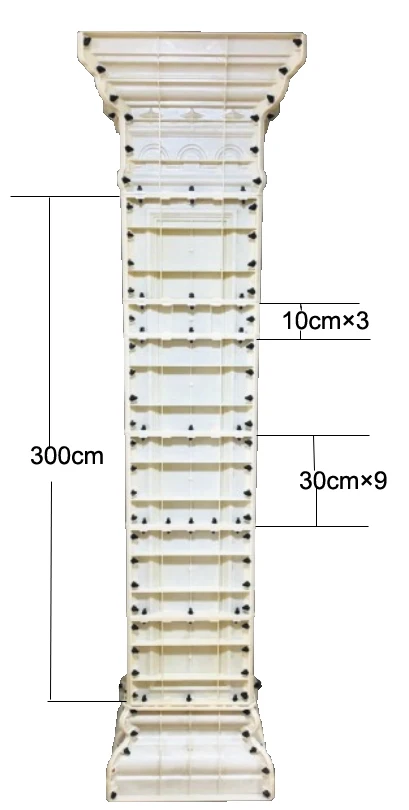 Concrete Plastic Pillar Column Molds For Exterior Building Decoration