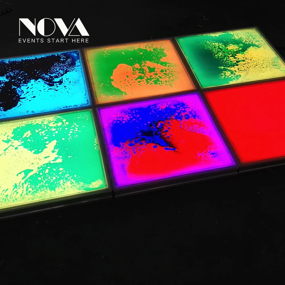 liquid Flowing colorful Interactive led dance floor for wedding/fashion show