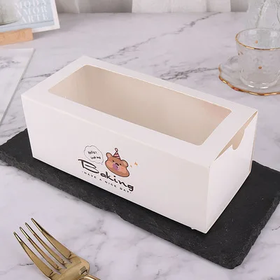 Wholesale Cookie Boxes with Clear Window for Donuts Dessert Pie Cake Packaging Box Food Packing Cupcake Boxes Carbonpaper White