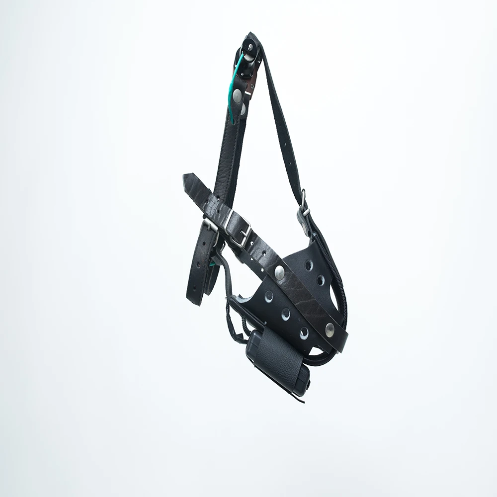 Black Leather Custom Sturdy And Solid Remote Control Can Automatically Fall Off Outdoor Healing Dog Training Muzzle