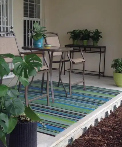 Garden sets outdoor furniture waterproof recycled plastic rugs woven outdoor mat