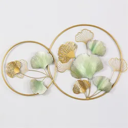 Logo Crystal Ginkgo Biloba Wall Stickers Ginkgo Biloba Home Decor Bedroom Metal Ornaments Kids Room Decoration Art Wall Decals