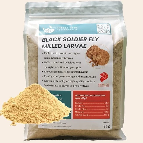 Nutritious and Healthy Best Choice Food Supplement Black Soldier Fly Insect Powder Meal (Milled Larvae) 2kg Packaging