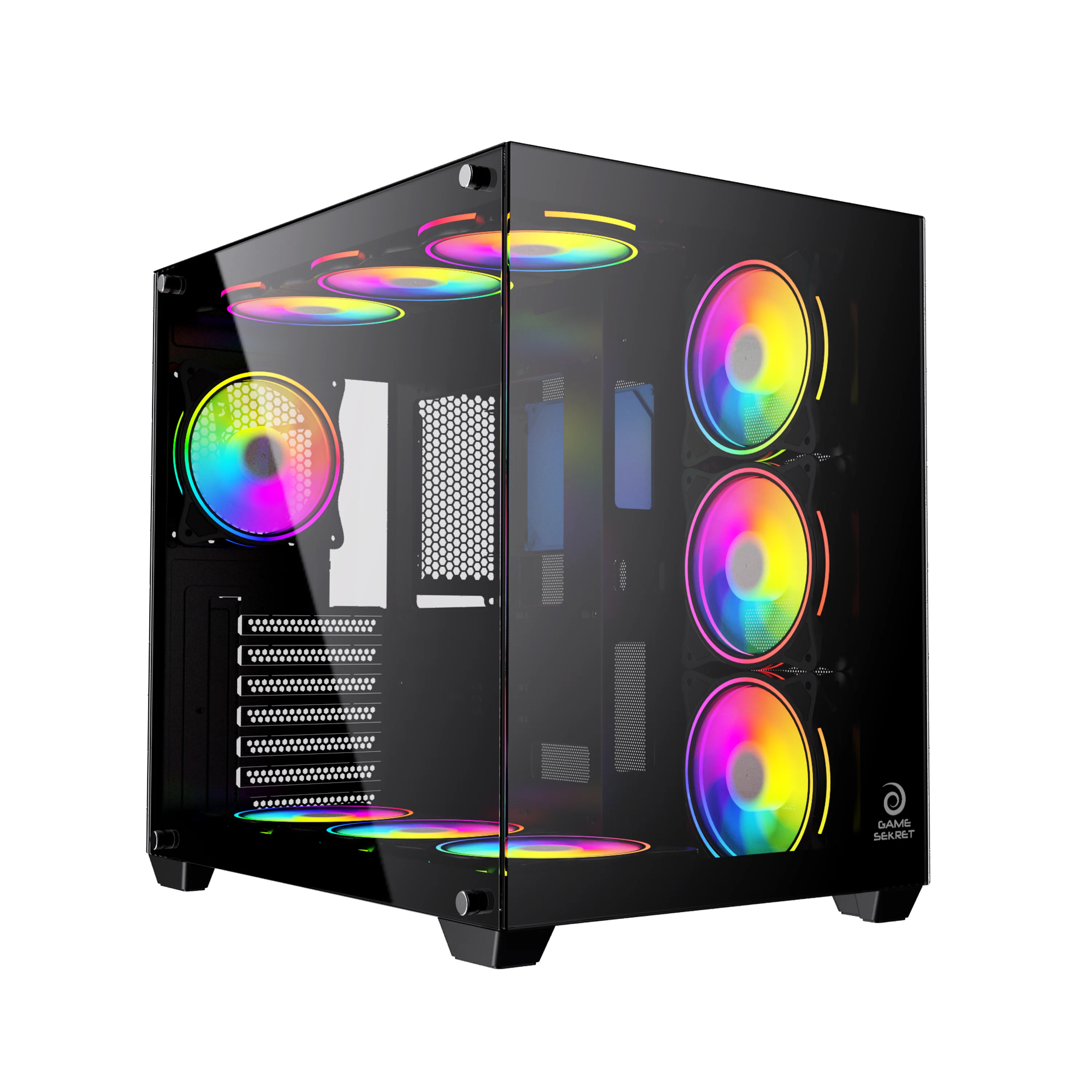POWERCASE Oem Odm Pc корпус для водяного охлаждения компьютерный корпус игровой закаленный стеклянный компьютерный игровой чехол
