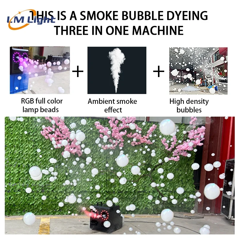 DMX512/Remote control 1500W/3000W RGBW Led smoke bubble machine for DJ club wedding party stage fog bubble machine