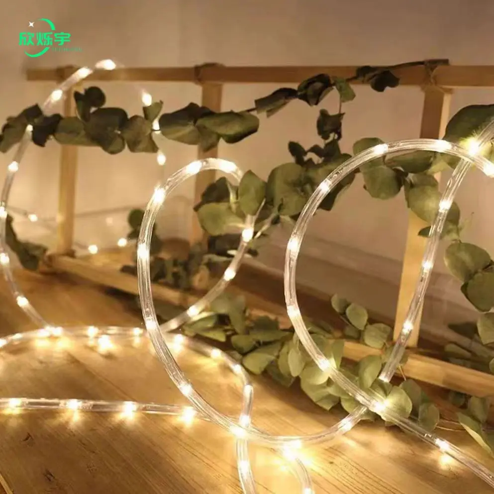 Гибкие светодиодные фонари с рождественскими огнями наружное украшение водонепроницаемые веревочные огни