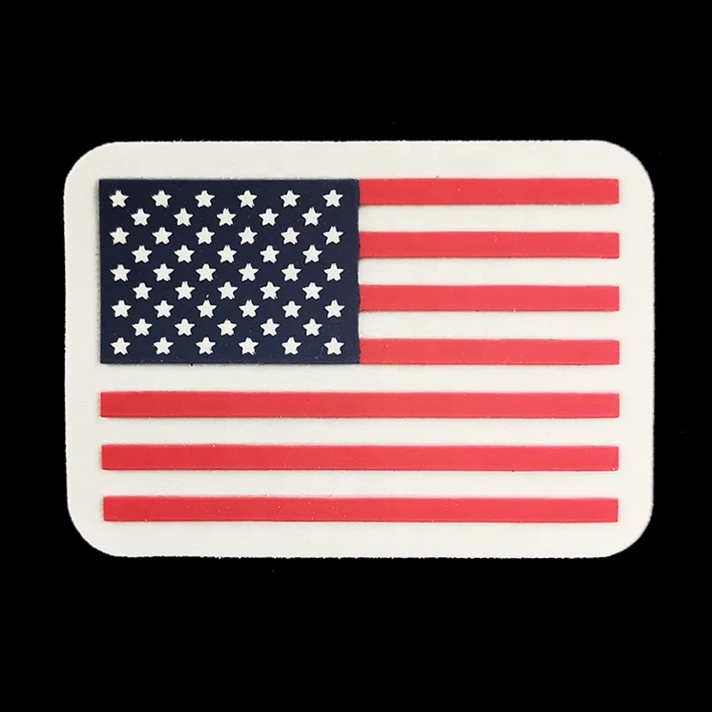 2022 High Quality Colorful Embroidered USA Flag 3D Heat Transfer Iron On Patches