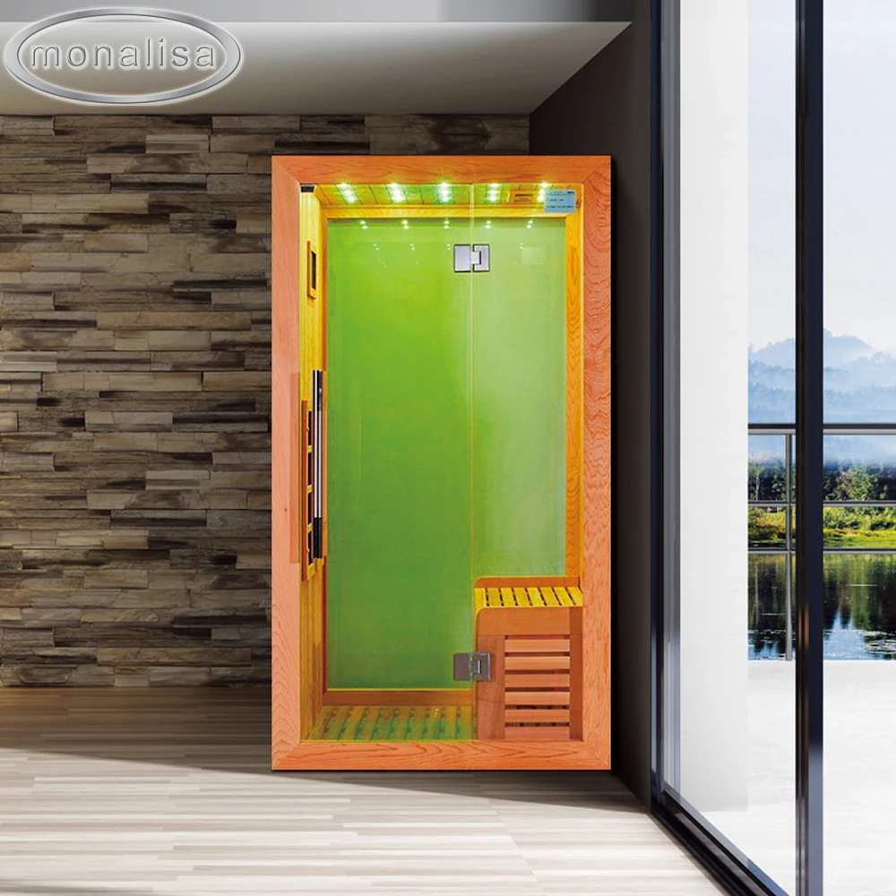 Hothouse New Design Sauna Far Infrared Saunas with Lights Infrared Sauna Room Indoor Modern Solid Wood 1-2 Person Monalisa