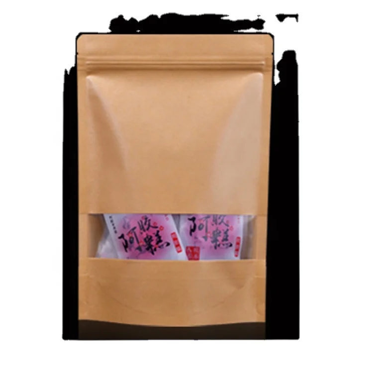 Kraft Paper Bag Square Bottom Oil Proof Food Packaging Thickened Film Bags Toast Bread Takeaway Carton Sandwich Bag 1000