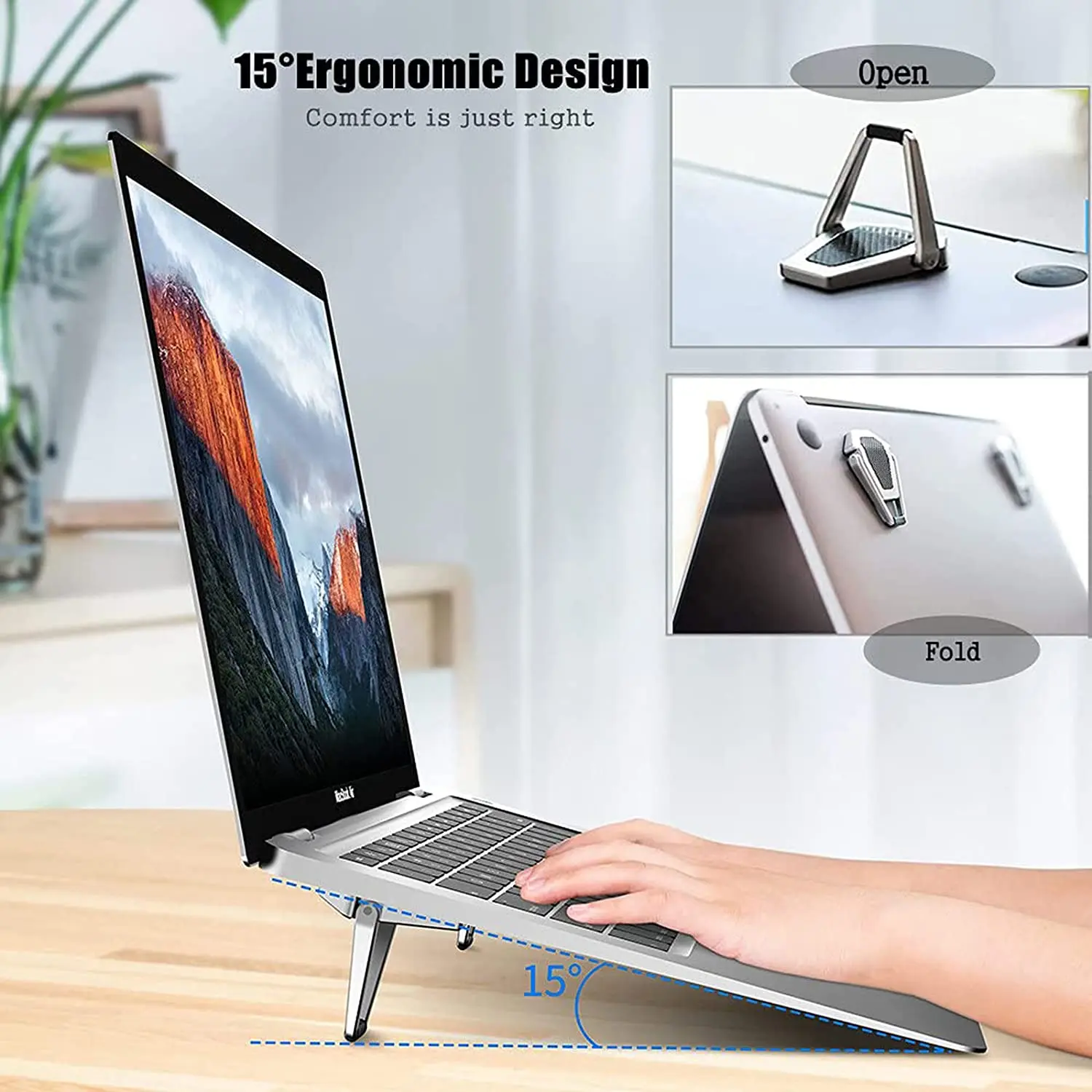 1Pair Metal Foldable Laptop Stand Non-slip Base Bracket For Macbook Pro Air Lenovo Laptop Accessories Portable Notebook Holder