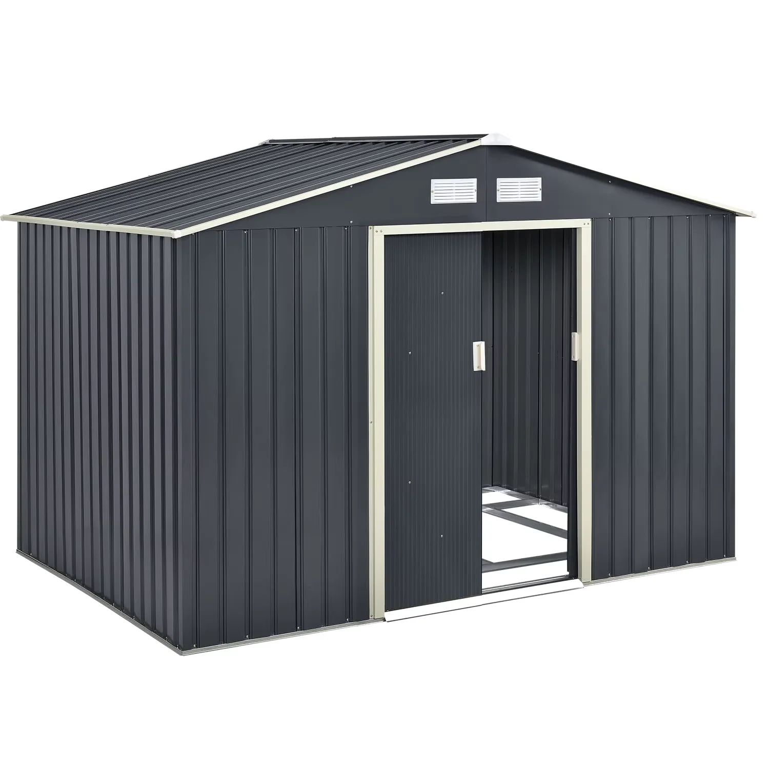 Structure Double Sliding Door Waterproof Sun Shade Lockable Garden Shed