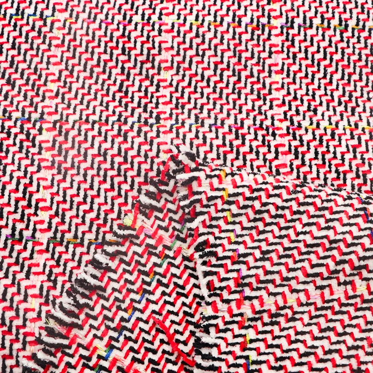 Fantasy candy colorful 100% polyester yarn dyed suit woollen tweed fabric for clothing