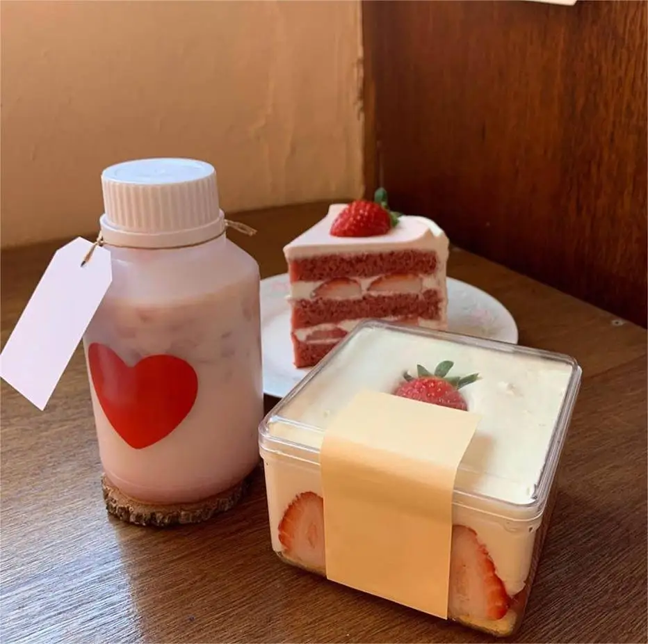 80mm Clear Cake Food Container Box Sweet Pastry Tiramisu Biscuit Acrylic Cake Box Sugar Nut Container