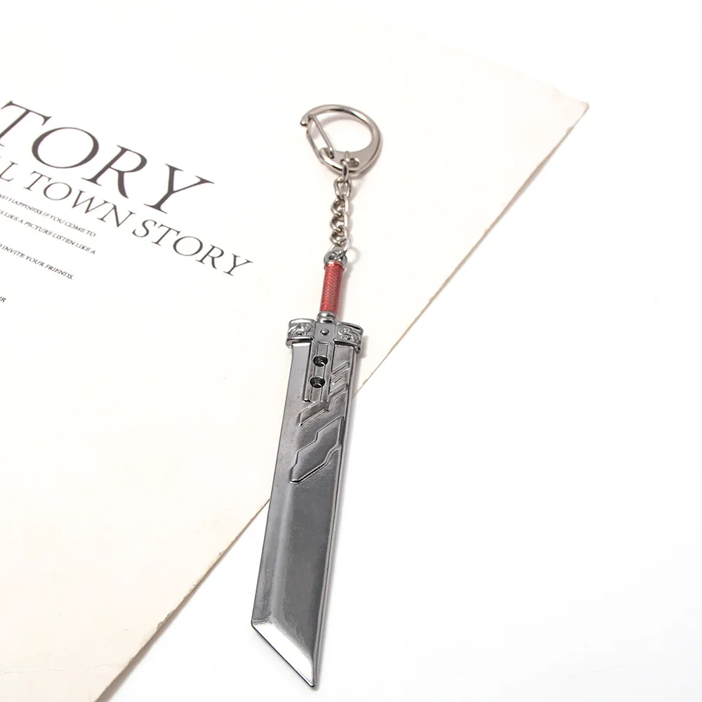 Gothic Game Final Fantasy 7 Weapon Model Cloud Strife Buster Sword Keychain Men Metal Zack Knife Key Chains Cosplay Llaveros New