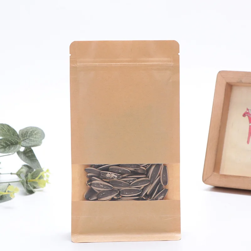 Оптовая продажа дизайнерские прозрачные пакеты из крафтовой бумаги для выпечки хлеба на