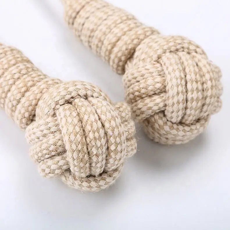2021 Amazon sells high quality durable woven hemp cotton rope ball dog bite toys (1600363779228)