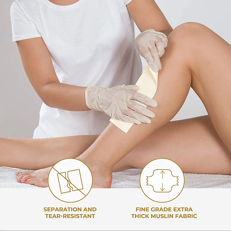 Wholesale custom pellon Strips Hair Removal Depilatory Unbleached muslin Waxing Paper Cotton Strips rolls