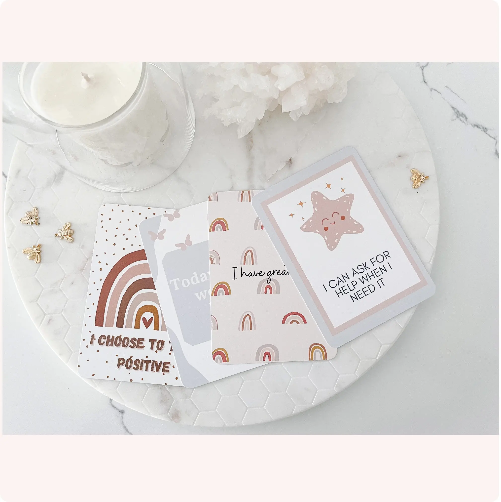 Custom Printing Mindful Meditation Positive Personalized Affirmation Cards Deck for Kids Children