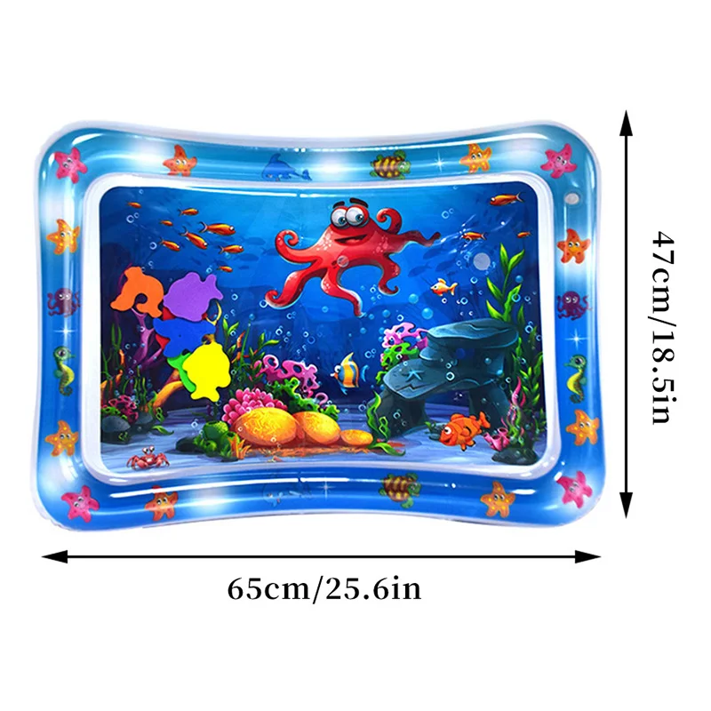 Environmental hot selling high quality cute octopus pattern pvc inflatable baby water play mat for fun