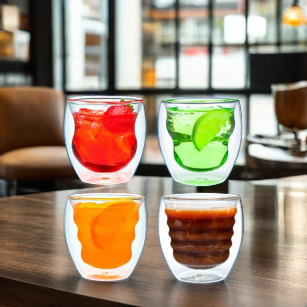 Transparent Double Wall Glass Cup for Espresso and Cappuccino Single Cup Brewers