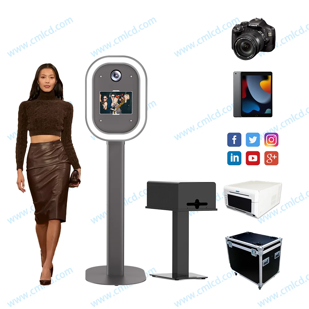 Global best-seller photobooth Shell Oval Faceplate Photo Booth with led lights for Wedding Party photobooth with led lights