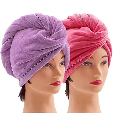 Ucharmin Hair towel dry hair microfiber quick magic drying wrap turban bath shower head towel with buttons