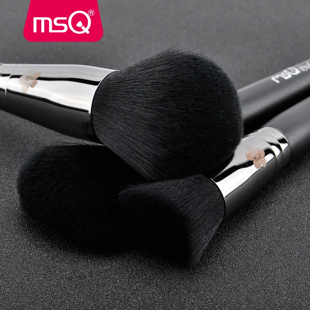 MSQ 10pcs classic Wholesale Private Label Makeup brush set copper ferrule with PU Leather Case