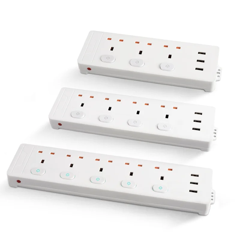 UK electric board smart 3 USB 13A White Universal Socket outlet power strip with extension cord & surge protector - OEM Accepted