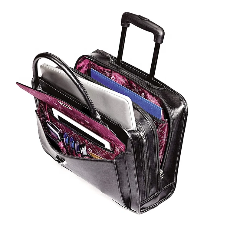 buy 2019 best best black office carry on leather laptop business trip travel suitcase on wheels