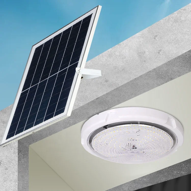 HOMBO Easy Installation Surface Mounted Indoor Outdoor LED Solar Ceiling Light With Remote