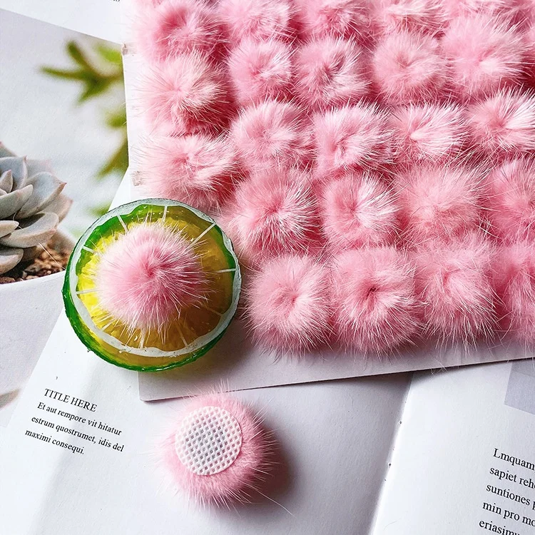 3cm 1Inch Colorful Faux Mink Hair Craft Pom Faux Fur Poms Balls for Hobby Supplies DIY Creative Crafts Party Decorations